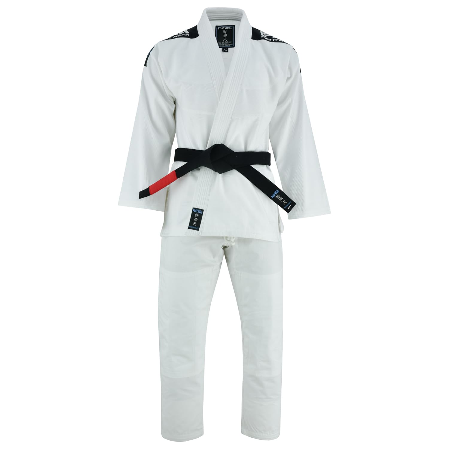 Playwell Uniforme BJJ GI Elite BJJ para hombre, color blanco (viene con cinturón blanco gratis)