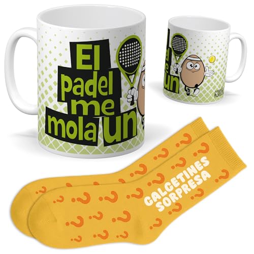 Set regalo personalizado para aficionados al padel | Taza El padel me mola un huevo + Calcetines sorpresa | Regalo deporte, divertido y original para cumpleaños, navidad… Set regalo personalizado para aficionados al padel | Taza El padel me mola un huevo + Calcetines sorpresa | Regalo deporte, divertido y original para cumpleaños, navidad…