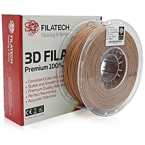 Filatech Hyper PLA Filament 1.75mm ±0.03mm, High-Speed PLA 3D Printer Filament 300–600mm/s, 1kg (2.2lbs) Spool, Low Warp Standard PLA Filament for 3D Printing – Teracotta Brown