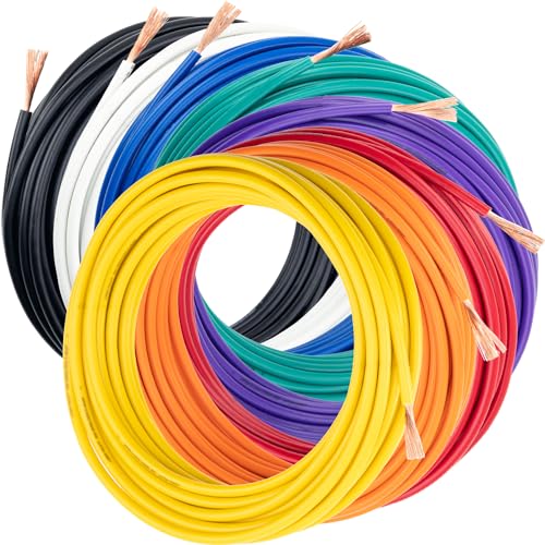 Install Link 16 AWG Gauge Remote Primary Wire, OFC Copper (18ft x 8pcs = 144 Feet Total)