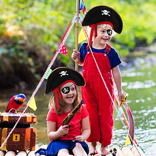 12 Pieces Pirate Accessories For Kids Include 4 Pirate Hat Kids Skull Cap And 8 Pirate Eye Patches For Halloween Pirate Party Supplies Caribbean Fancy Dress Captain Costume Cosplay Prop For Women Men #TOP4