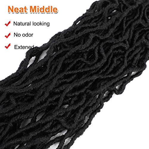 Yorda 24Inch 6Packs Soft Locs Crochet Hair For Black Women, Natural Faux Locs Crochet Braids Pre Looped, Synthetic Goddess Locs Braiding Hair (24Inch, 16Strands/Pack, 1B) #TOP4