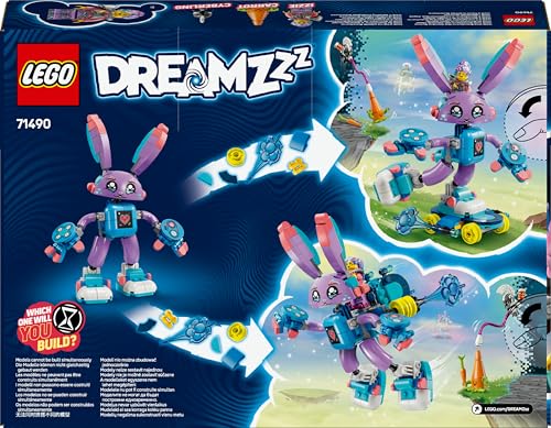 LEGO DREAMZzz Izzie et Bunchurro Le Lapin Gamer - Jouet de Construction 3-en-1 pour Filles dès 7 Ans - Inclut Une minifigurine d’héroïne et Un Cybervilain - Favorise Le Jeu créatif 71490