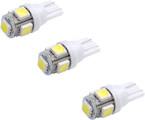 Miniatura 4 de 50 bombillas LED súper blancas T10 5050 5-SMD para interiores W5W 192 194 158 168 2825