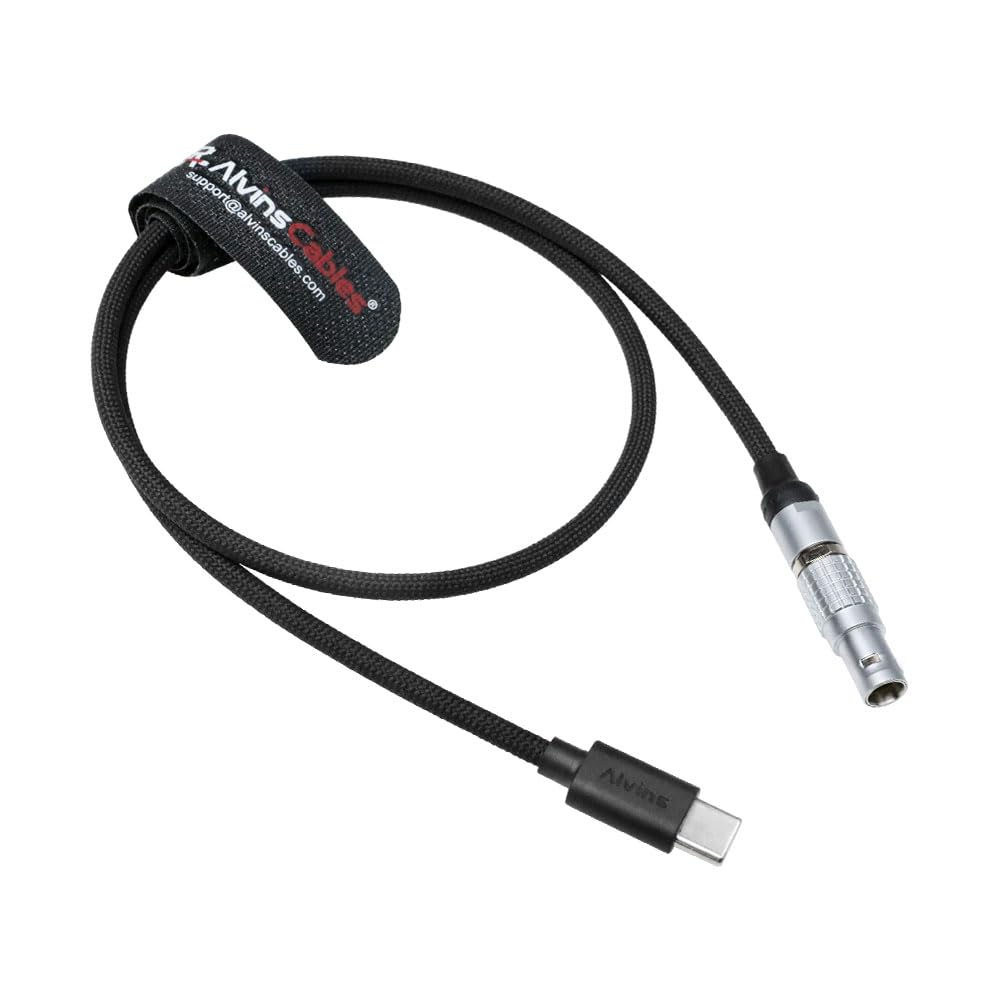 Alvin's Cables Cavo di alimentazione a carico rapido intrecciato da USB-C TYPE-C a 2 pin per Tilta | Teradek | SmallHD | Z-CAM | PIXIS BLACKMAGIC 60CM | 24 pollici, nero