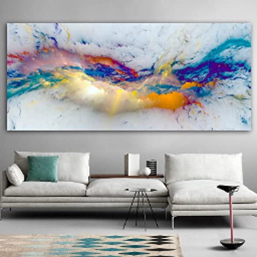 Nuages colorés tableaux abstraits pour salon moderne déco murale