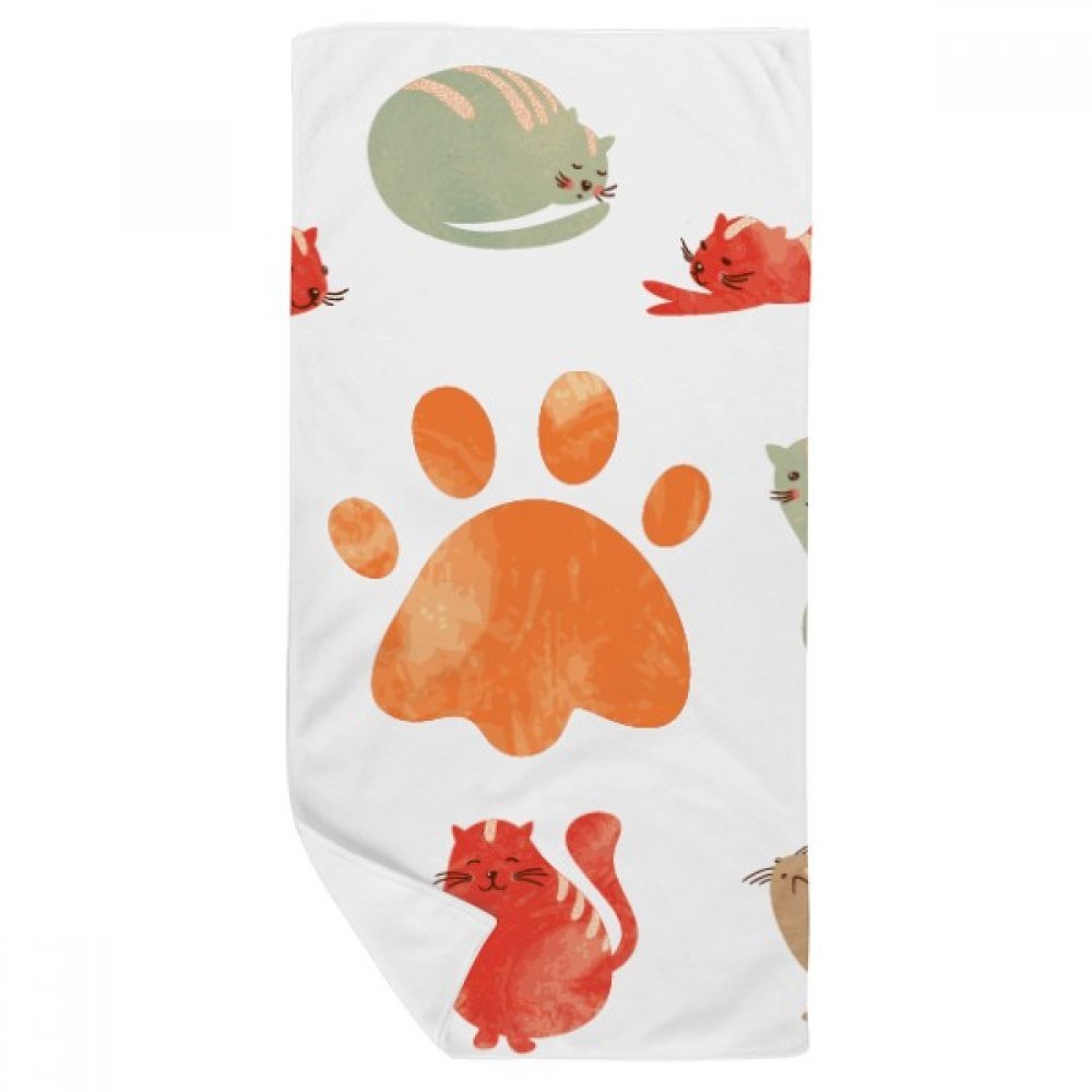 Serviette chat débarbouillette douce multicolore pour toilette bébé et visage 35x70 cm