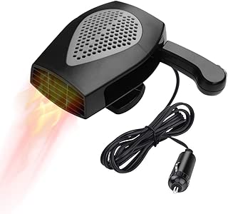 Portable Car Heater, Auto Electronic Heater Fan Fast Heating Defrost 12V 150W Car Heater, Plug Adjustable Thermostat in Cigarette Lighter, 2 in 1 Heating/Cooling Function 3-Outlet Car Heater (Black) - coolthings.us