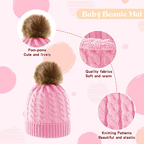 3Pcs Baby Beanie Hat Scarf Gloves Set Infant Knitted Cap Winter Warm Gloves Toddler Neck Warmer for Boys Girls 0-3 Years2