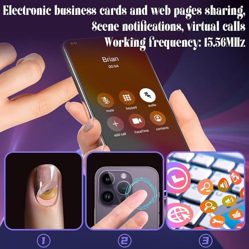 20 Stück NFC Tag Sticker NTAG215 FPC Aufkleber Tags NFC-Nagelsticker Flexible NFC Elektronische Tag 10mm Rund 504 Byte Speicher Wiederbeschreibbar RFID Tag mit iPhone Kurzbefehle & Android Apps