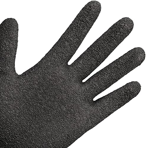 Cooljob Large Size Rubber Coated Safety Work Garden Gloves For Men Women, 3 Pairs Non-Slip Crinkle Latex Grip Gloves Pack Palm Dipped, Snug Fit Reusable Washable, High Visible Fluorescent Colors #TOP5