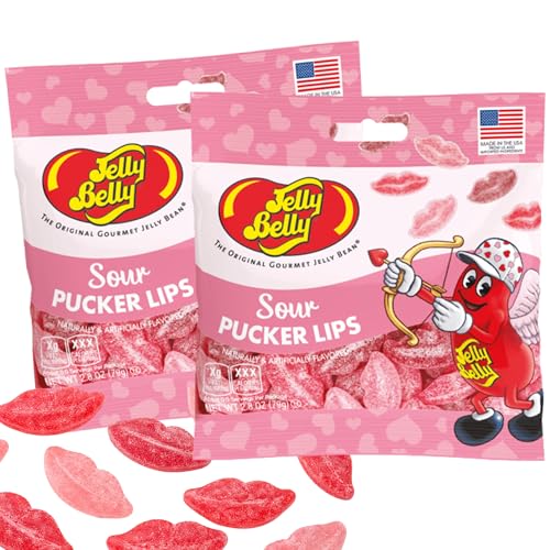 Sour Pucker Lips - Lip-Shaped Sour Gummies - 2 Pack, 2.8 oz Each - Valentine, Gifting, and Snacking