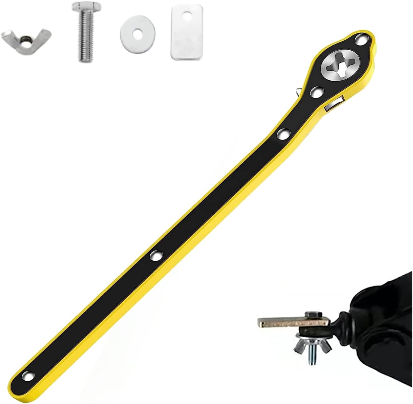 RANUR Fixed Square Car Jack Wrench Effortlessly Lift And Repair With Labor-Saving Power Universal Car Jack Lifter 360 Degree Swivel For Tire Wheel Your Ultimate Repair Tool (Cross, Standard)