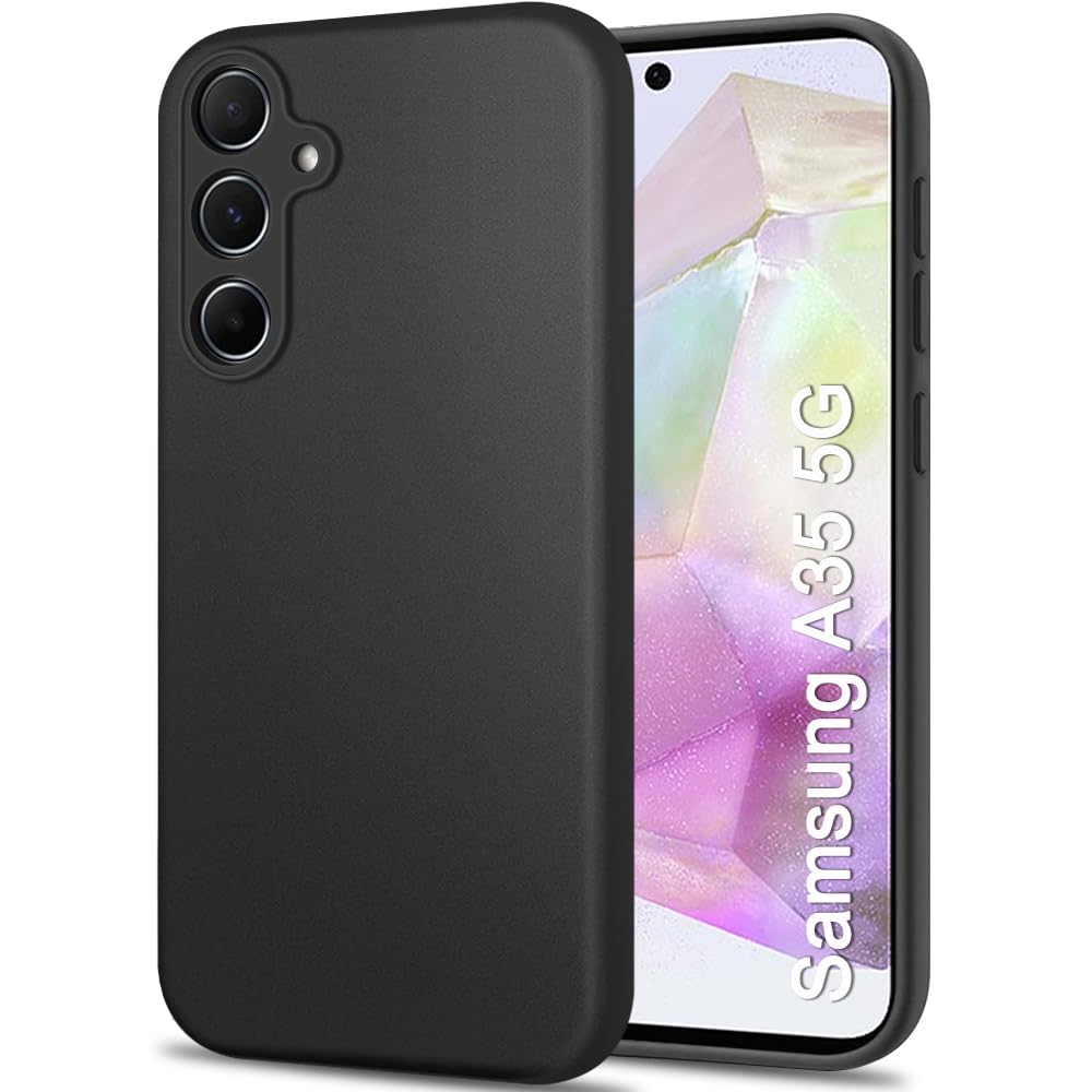 TheGiftKart Sleek Back Cover Case for Samsung Galaxy A35 5G | Slim Fit Protective Design | Ultra Matte Finish | Camera Protection Bump | Soft Silicon Back Cover Case for Samsung A35 (Silicone, Black) (B0CW1TKK2H) Amazon Price History, Amazon Price Tracker