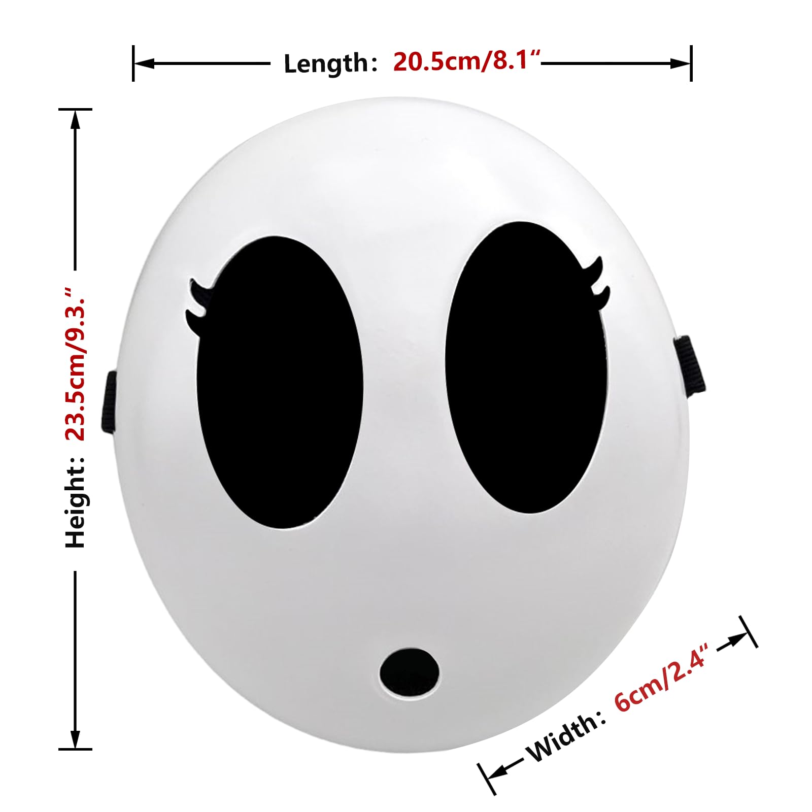 Shy Guy Mask with Cloak Anime White Mask Halloween Christmas Carnival Costume Cosplay Props (Girls) - Image 2