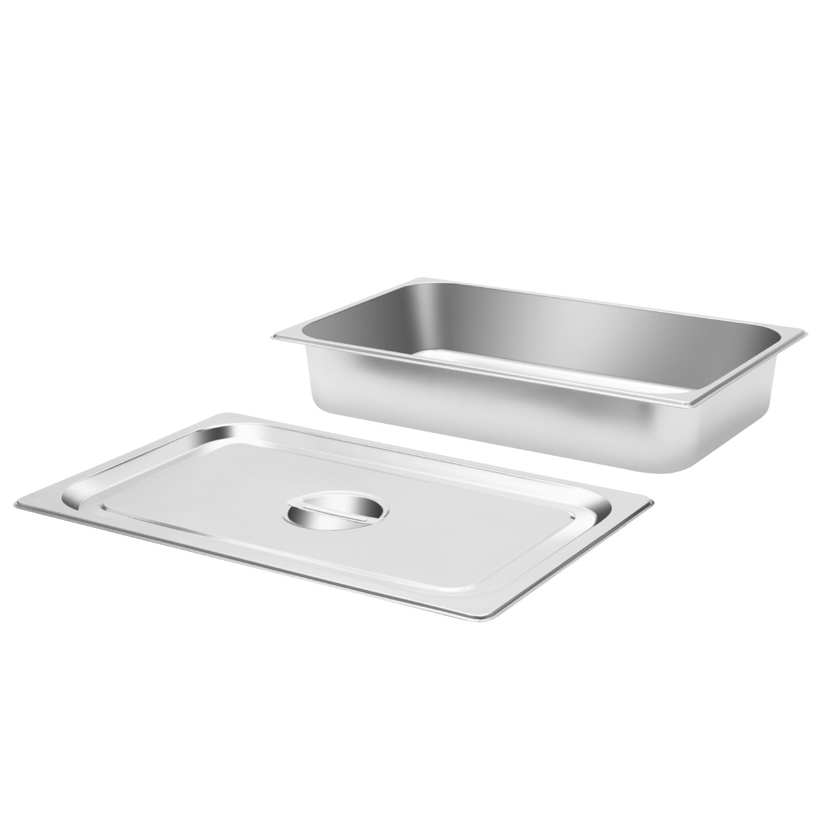4 recipientes de acero inoxidable, sartenes de hotel, catering, buffet, bandeja, recipiente para alimentos, tapa, porciones, fiestas, asados, horneado, pasteles, 50,8