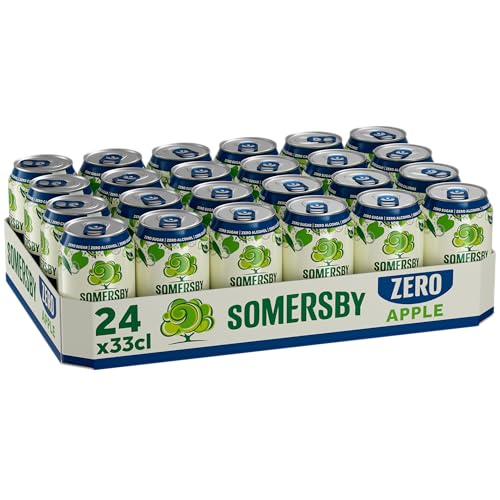 Somersby ZERO 0,0% Apple Cider 0,33 l Dose| 24 Dosen alkoholfreier, Zero Alcohol, Zero Sugar, Zero Calories, 100% erfrischender Somersby Apple Geschmack (24 x 0,33l)