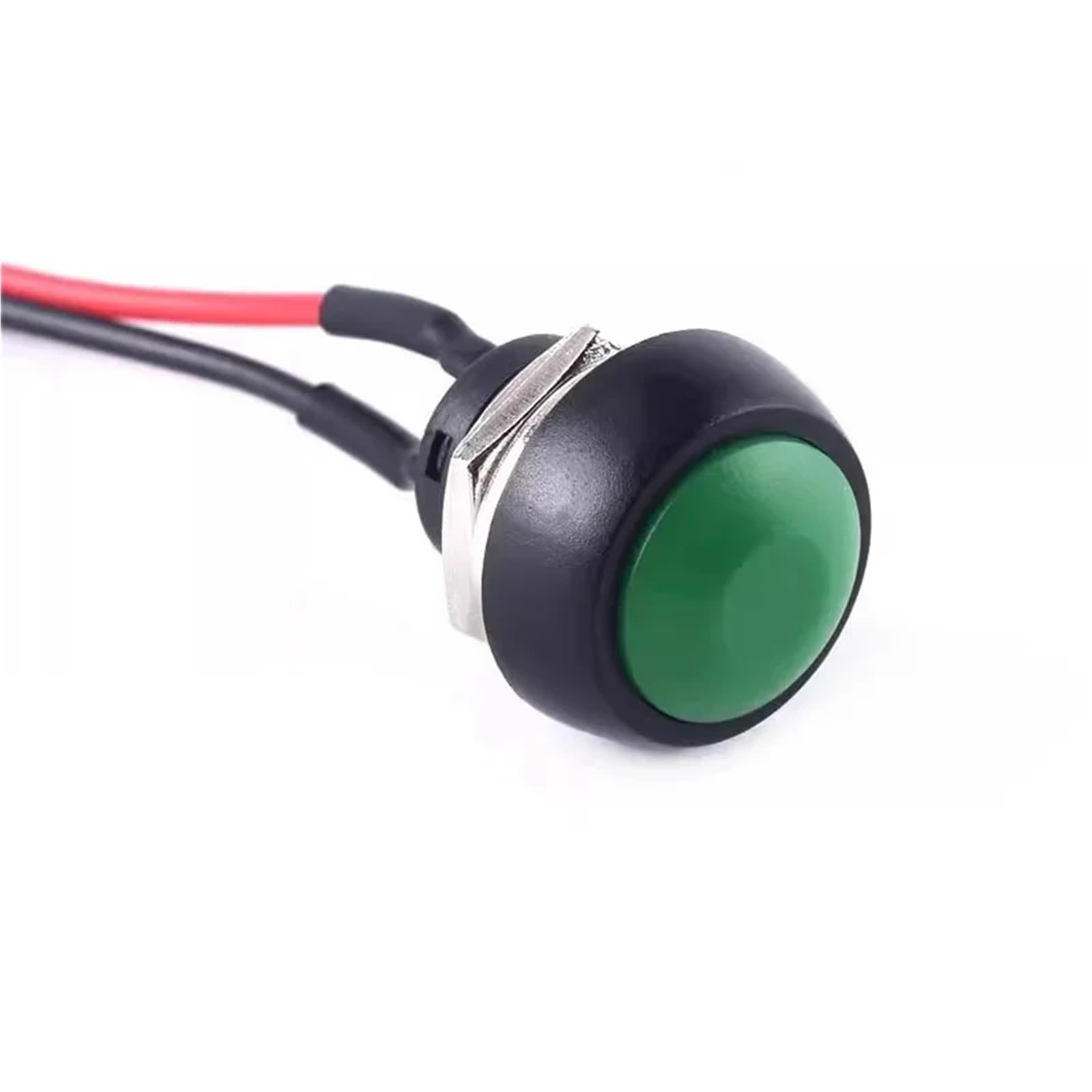 5 pulsadores momentáneos PBS-33B de 12 mm, interruptor de encendido y apagado, impermeables, con autobloqueo y cables.(Black Reset,100PCS)