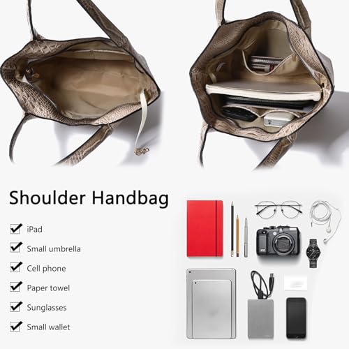 Bolso Satchel Tote para mujer, set 2 piezas, cuero sintético miniatura 5