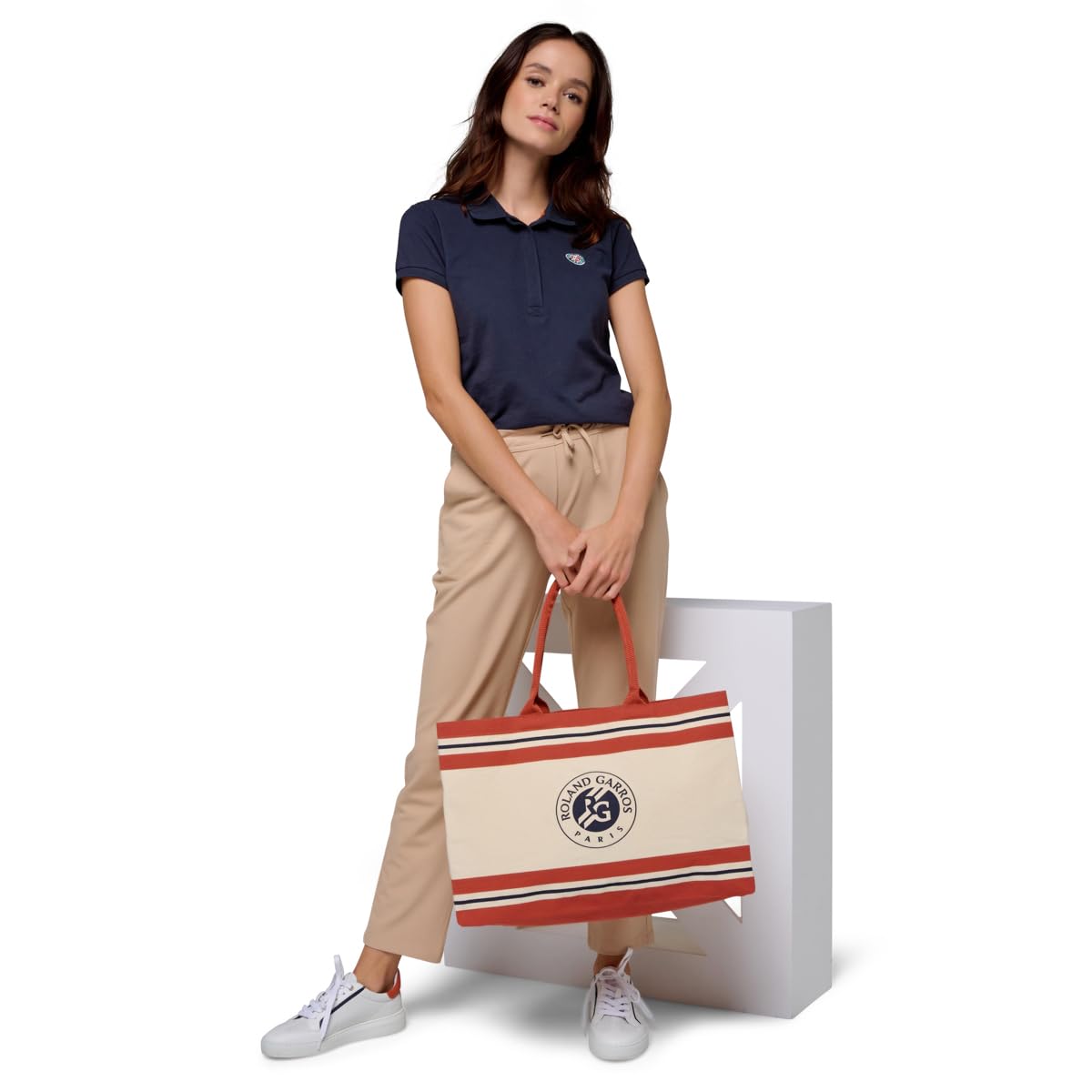 ROLAN GARROS Heritage Tote Bag Beige