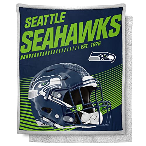 Northwest NFL Seattle Seahawks Mink Sherpa Throw Blanket, 50