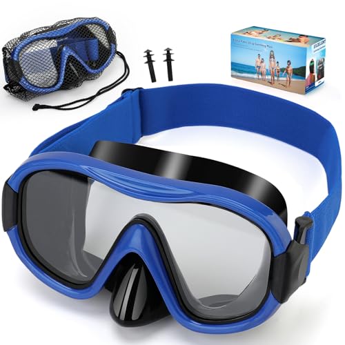 Máscara de buceo, gafas de esnórquel antivaho profesionales, máscara de natación antifugas con correa ajustable suave y bolsa de malla, tapón para los oídos