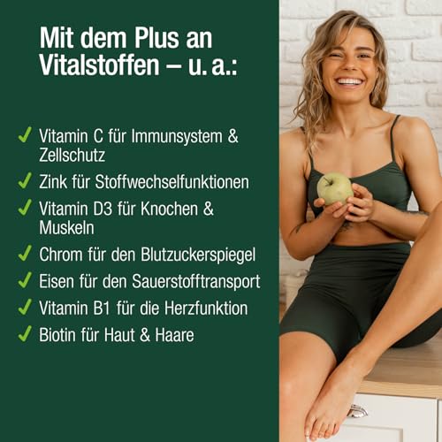 VITACTIV Multi Green Life - Green Food Multivitamin Präparat - Natur Komplex 100 Nährstoffe - Vitamin C, D, E, B Vitamine - Mineralien, Enzyme, Omega3, Vitalpilze, Probiotika, Superfood - 90 Kapseln