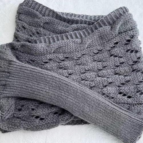 LELEBEAR Womens Knitted Double Sleeve Scarf, Multifunctional Scarf with Sleeves for Women, knitted Cable Wrap Shrugs3
