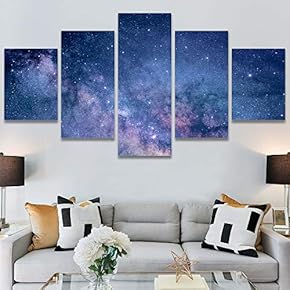 SIGNWIN 5 Panel Canvas Wall Art Aerial Astronomy...