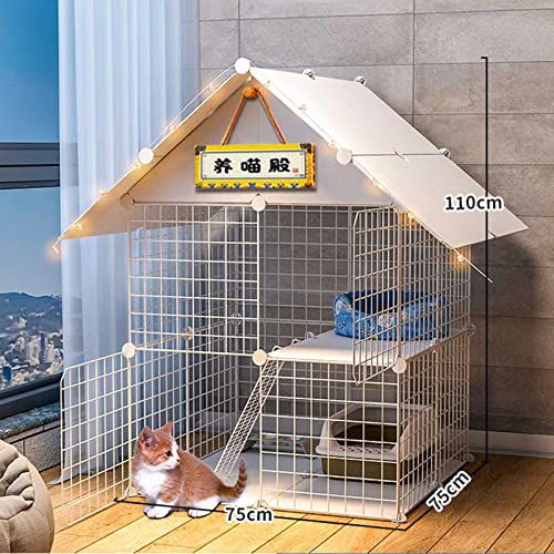 Enclos pour chats modulable avec double plateforme pour petits animaux - 3