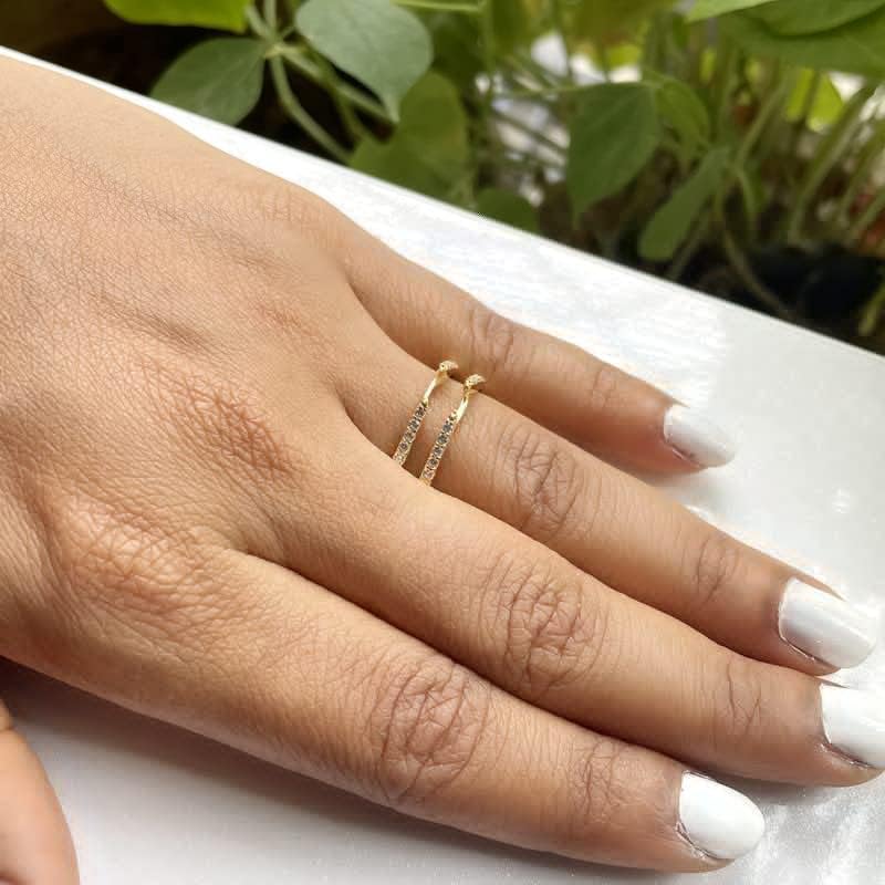 Round Cut White Diamond Enhancer Guard Wedding Band for Women, 14K Gold Finish 925 Silver Ladies Diamond Wrap Band Ring