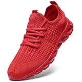 Men's Running Shoes Slip On Walking Comfortable Tennis Breathable Non Slip Athletic Gym Workout Cross Training Fashion Red Sneakers,10
