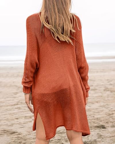 Image of Misassy Womens Open Front Knit Sheer Cardigans Summer Boho Lightweight Long Sleeve Kimono Long Sweater