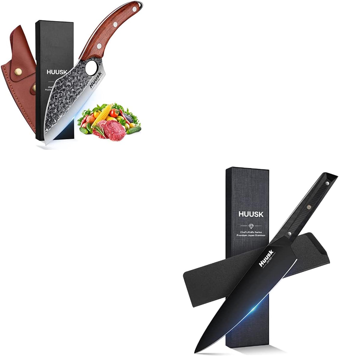 Huusk Knives, Hand Meat Cleaver Bundle with AUS 8