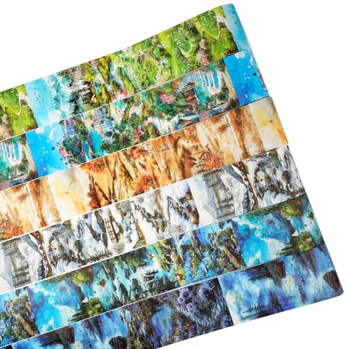 MiyouLuna 6 Rolls Seasons Landscape Washi Tape Set, 3.15in Large