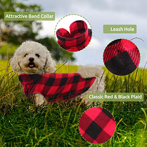 Kama Bridal 1289-KAMA-400477-RED-M Dog Spring Autumn Winter Coat Dog Pullover Dog Fleece Vest For Cats Small And Medium Dogs Thin Dog Sweater Red & Black Plaid  thumb #2