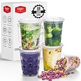 Orgtiv [48 Sets 32oz Plastic Deli Containers with Lids,Disposable Quart Containers with Lids,Freezer Storage Containers for Food Soup Yogurt Ice Cream Juice,BPA Free Airtight Clear Takeout Boxes