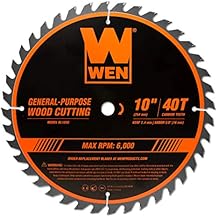 WEN BL1040 10-Inch 40-Tooth Carbide-Tipped Professional Woodworking Saw Blade for Miter Saws and Table Saws