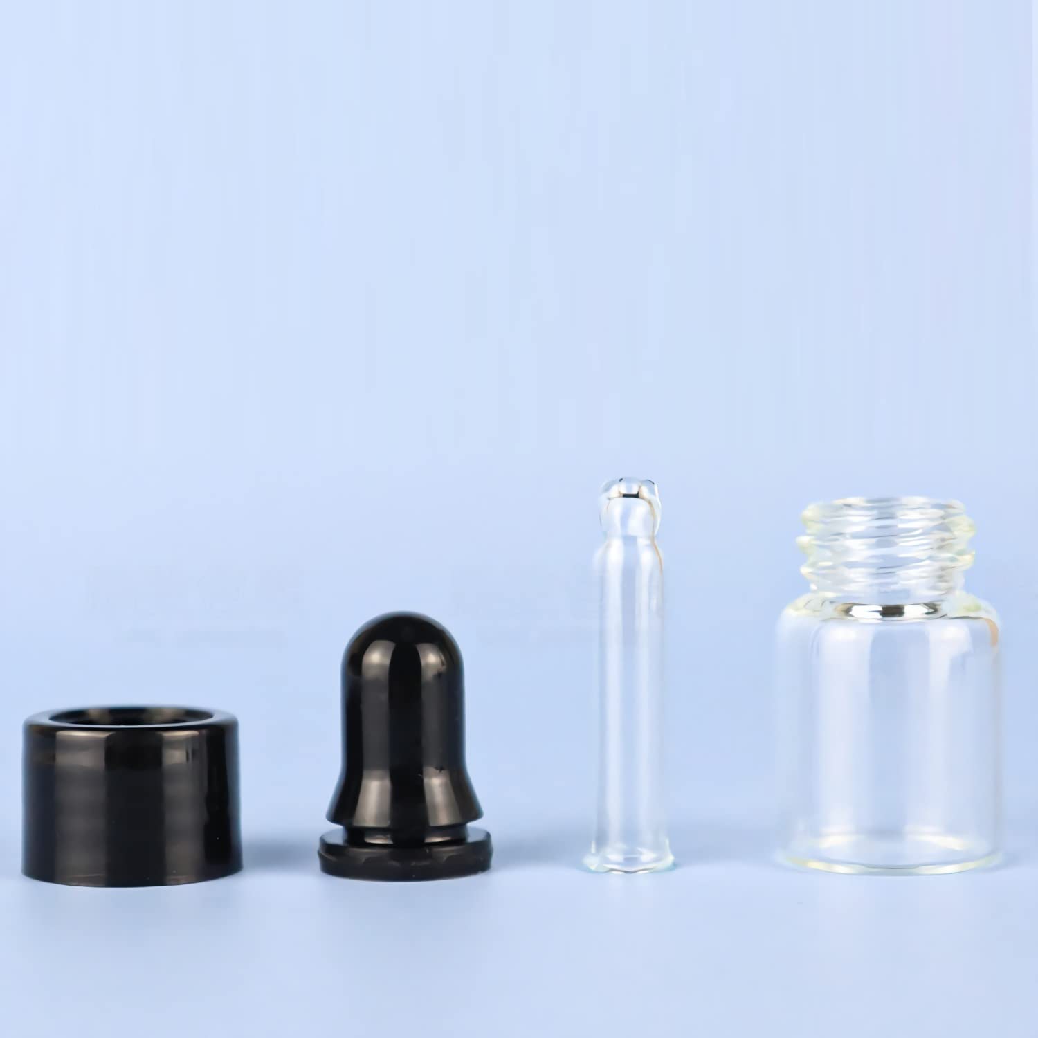 200 Pieza, Vacío 3ml Transparente Botellas de Cuentagotas Cristal, Botellas de Cristal con anillo de Negro y pipeta, para Aceite Esencial, Masaje,Fragancia, Aromaterapia, Laboratorio