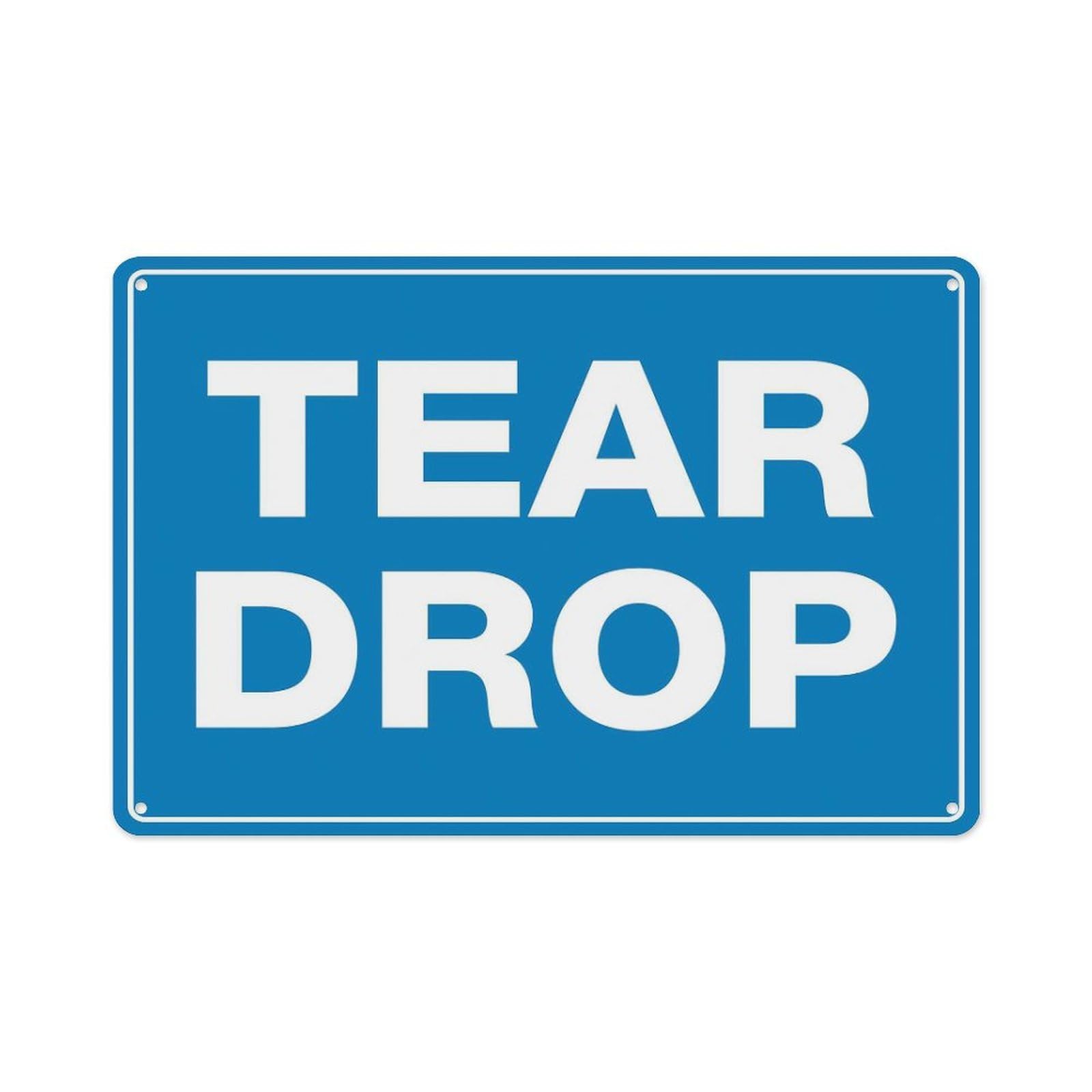 peiyeety Tear Drop Sign Aluminum Tin Warning Signs For Home Outdoor Garden 12X16 Inches