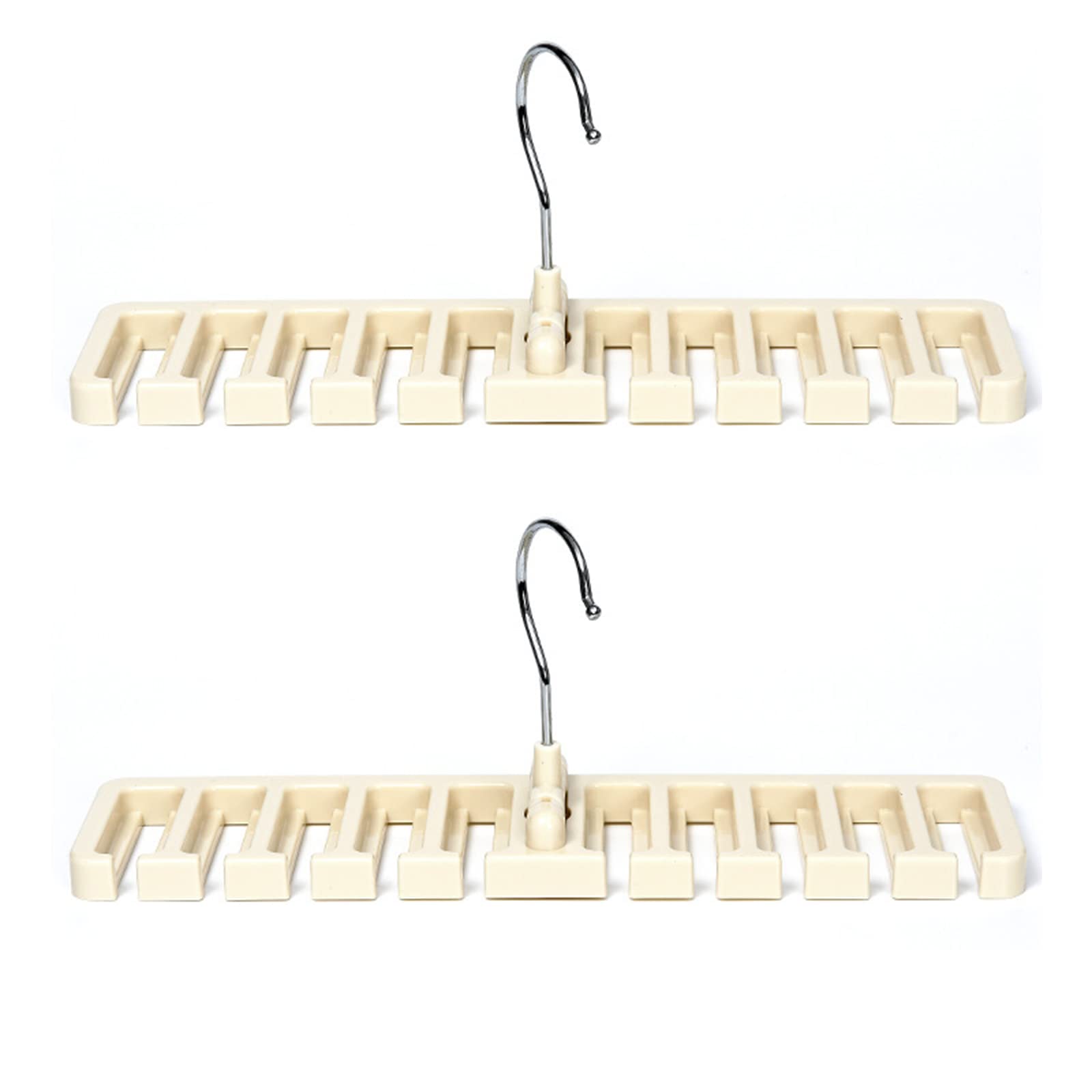 Jaugufiy 2 Pack Necktie and Belt Hanger Tie Belt Organizer Scarf Rack Organizer Hanger Holder Closet Wardrobe Space Saver Belt Rack with Hooks for Storage Necktie,Belt Scarf (White)
