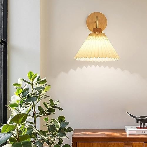 Cubierta plisada blanca en lámpara decorativa de pared moderna 5