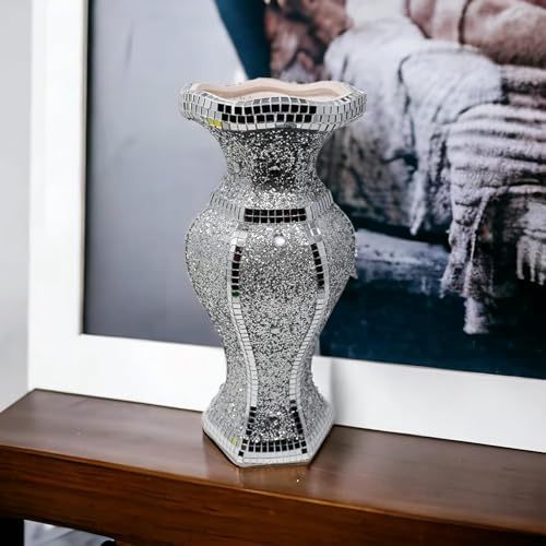 Vase en forme de diamant écrasé en céramique, cadeau design de 30 cm - 8