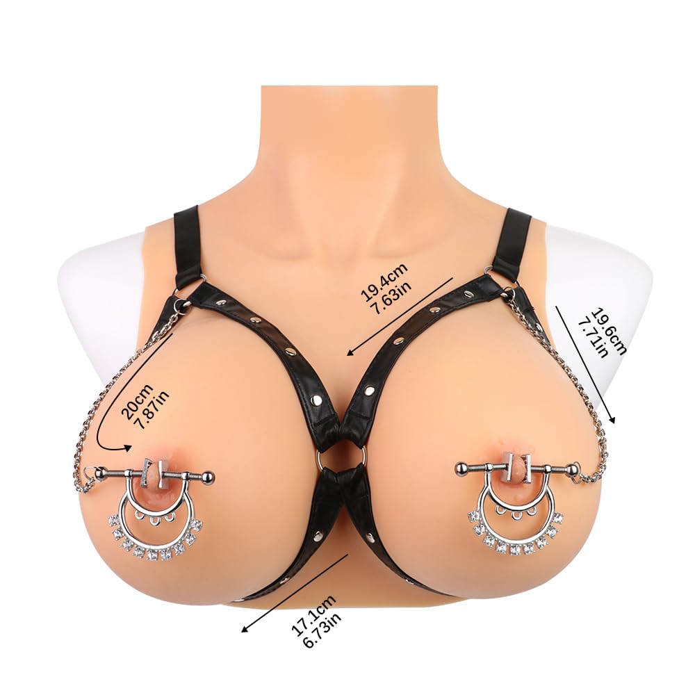 Pinces à tétons en métal pour hommes et femmes, clips de poitrine argentés avec chaîne en métal, 4 styles de bondage, ensemble collier de bondage en cuir, jouet sexuel BDSM pour adultes