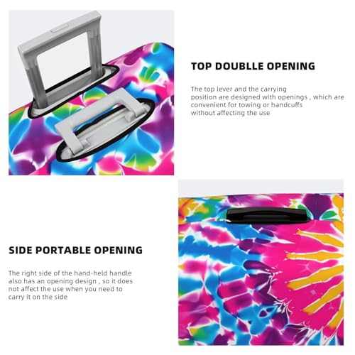 Colorful Rainbow Tie Dye Luggage Cover For Travel Suitcase Protector Fits 18-32 Inch Case Large4