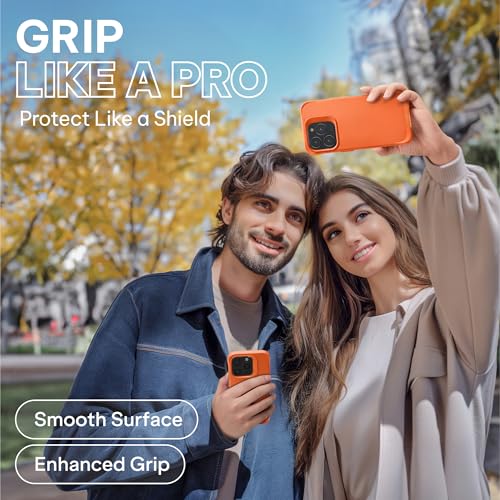 Coque iPhone 14 Pro MagSafe orange avec support intégré