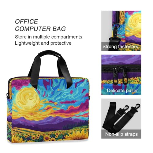Maletín portátil ALAZA con diseño girasol para laptop 13-15.6" miniatura 5
