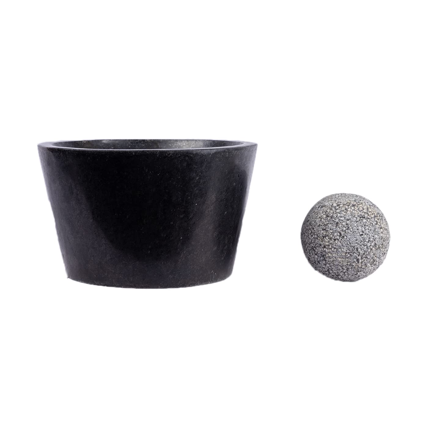 Village Decor Molinillo de piedra pulida de metate y mortero (B * H - 10 x 6 pulgadas)