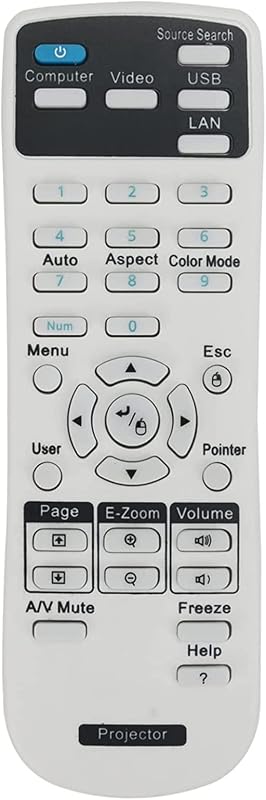 Replacement Remote Control fit for Epson Projector EX7240 PRO, EX9200 PRO | Compatible with Epson EX7240 PRO, EX9200 PRO, H719A, PowerLite 1224, PowerLite 1264 EX3240, EX5240, EX5250 PRO