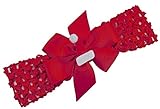 Baby Girl Felt Santa Hat Simple Bow Crochet Headband Fits Newborn to 5 Years